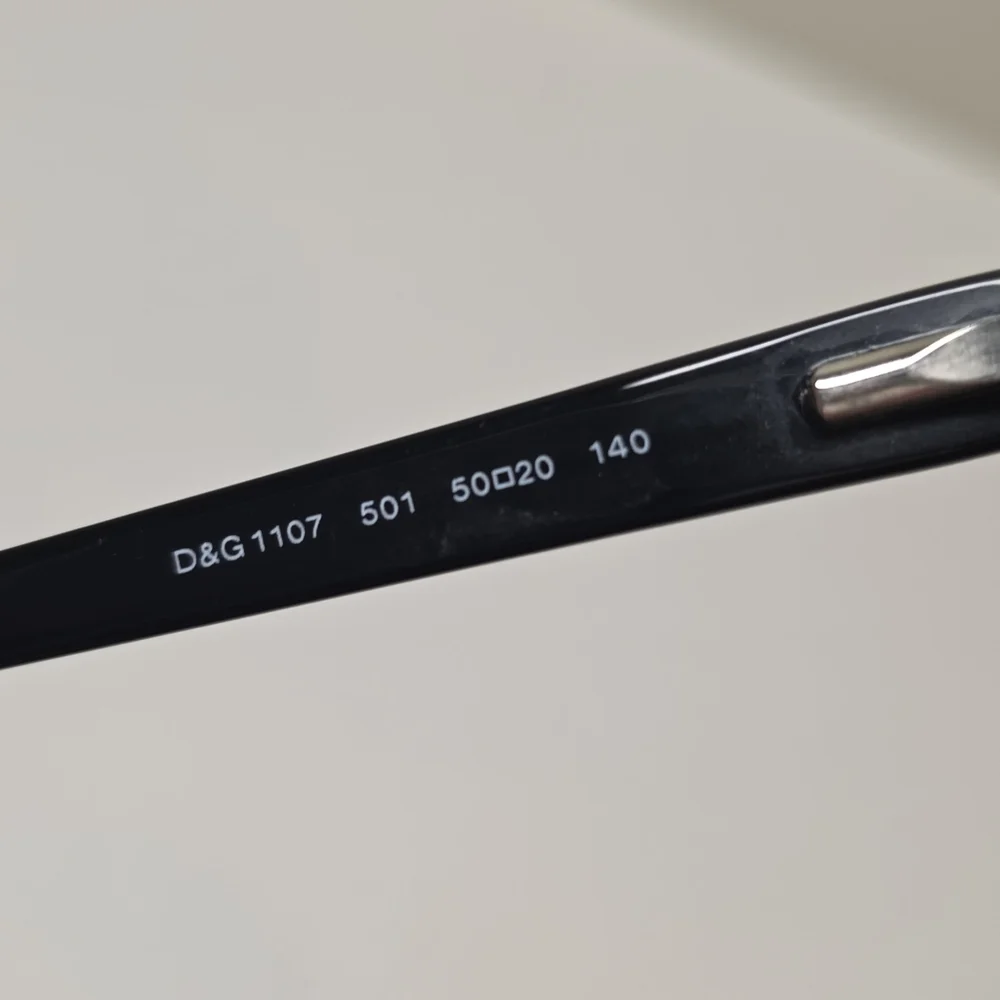 Authentic Dolce & Gabbana D&G 1107 501 Black Rectangular Eyeglass Frames Italy